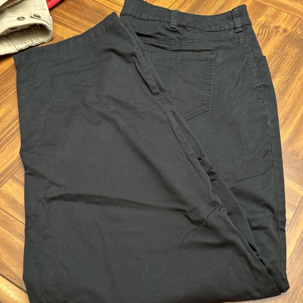 Faded Glory Vintage Plus 22W Black Cotton 5 Pocket Straight Leg Pants